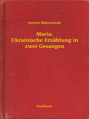 cover image of Maria. Ukrainische Erzählung in zwei Gesangen